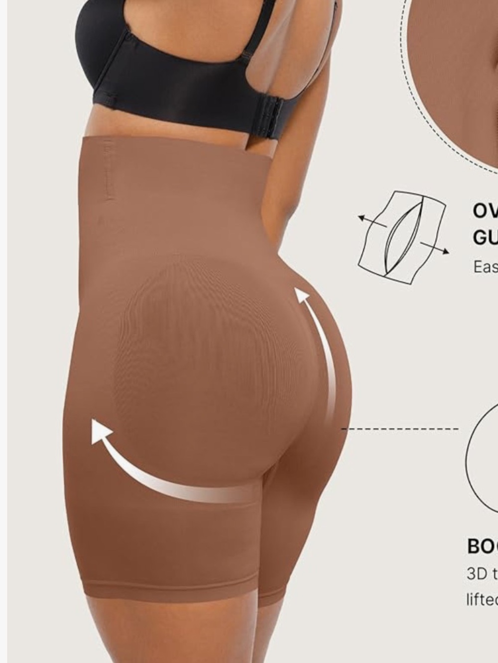 SHAPELLX Shapewear tummy control butt lifting shorts shapers - Picture 4 of 8